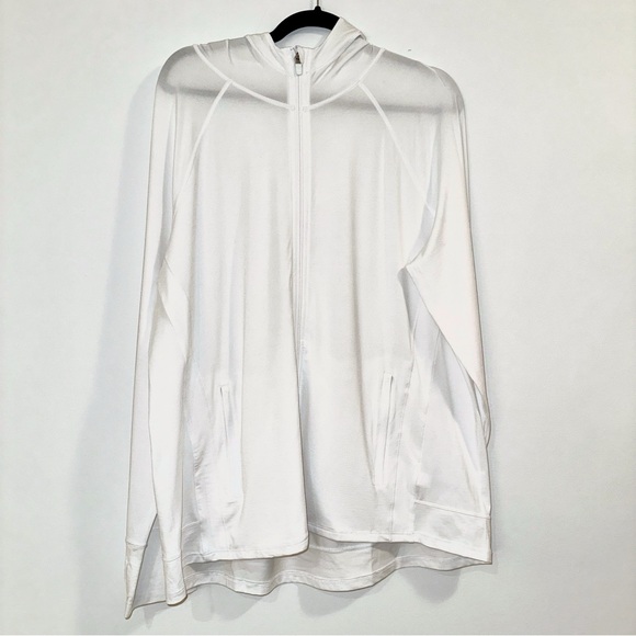Athleta Jackets & Blazers - Athleta White Zip Up Athletic Hoodie​ Size 2X